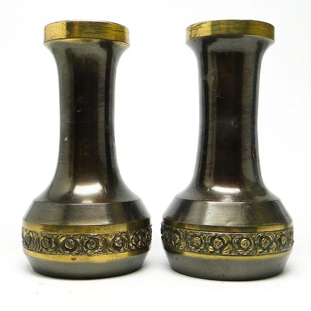 Metal Art Nouveau Vases, Germany, 1900s, Set of 2 For Sale - Image 7 of 9
