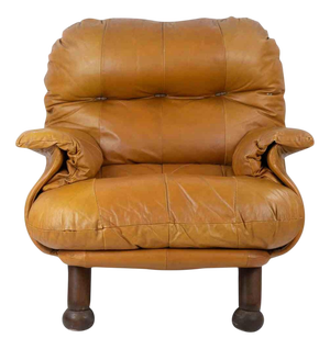 Vintage Leather Armchair for INSA, Italy, 1970s