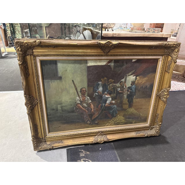 J Hodgkins, Landscape Scene, 1890s-1910s, Oil on Canvas, Framed, in Very Good conditions. Designed 1890 to 1919 This piece...