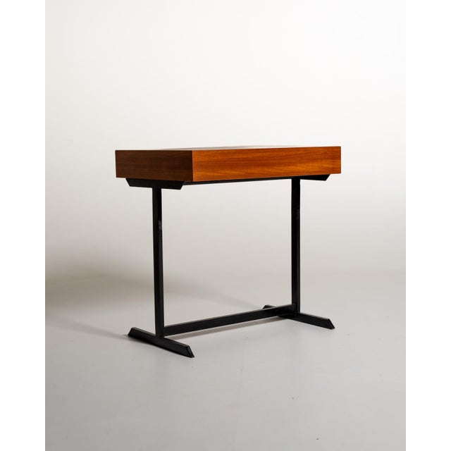 Teak and Black Painted Metal Desk, Europe, 1960s For Sale - Image 3 of 9