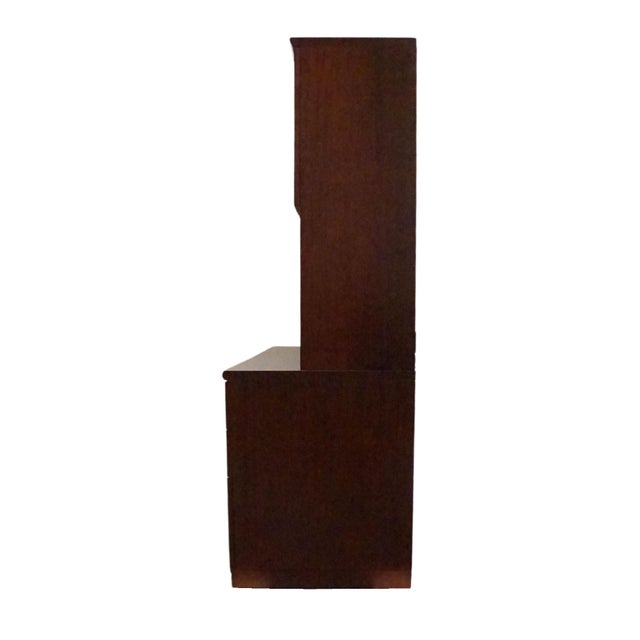 Bernhardt Furniture Cherry Contemporary Modern 60" Computer Credenza Desk W. Filing Cabinets and Cabinet Top For Sale - Image 12 of 16