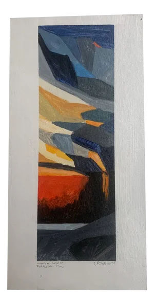 Sergiusz Powalka, Wyzni Wielki Furkutny Staw (Tatra Mountains Lake), 2021, Acrylic on Cardboard