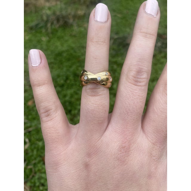 Stones: - diamond - round brilliant cut, 24 stones - 2 mm - approximately .75 carat - G-H color, SI2-I1 clarity Ring Size...