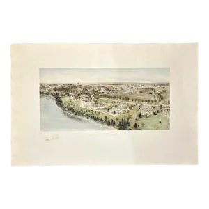 University of Maine Engraving, After Richard Rummell, c.1913 — Hand-Colored Print Wove Paper, Large
