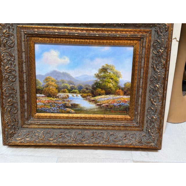 David W. Mayer Hill Country of Texas Original Oil on Canvas Landscape, Signed For Sale - Image 10 of 12