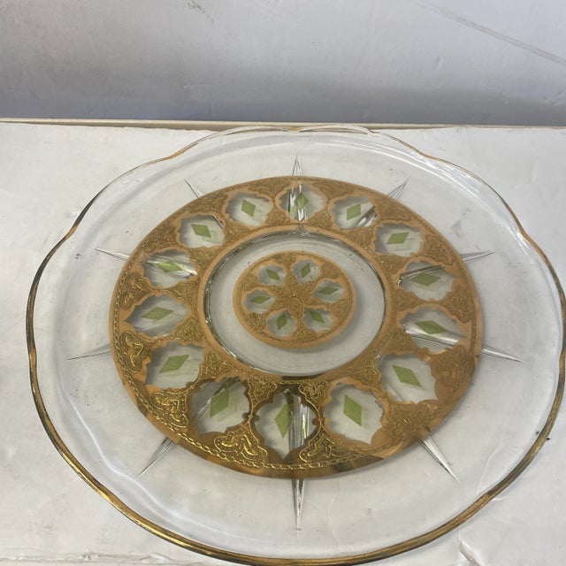Very cool Culver Valencia pattern round platter l. Perfect for chic entertaining and would be at home In any MCM or a...