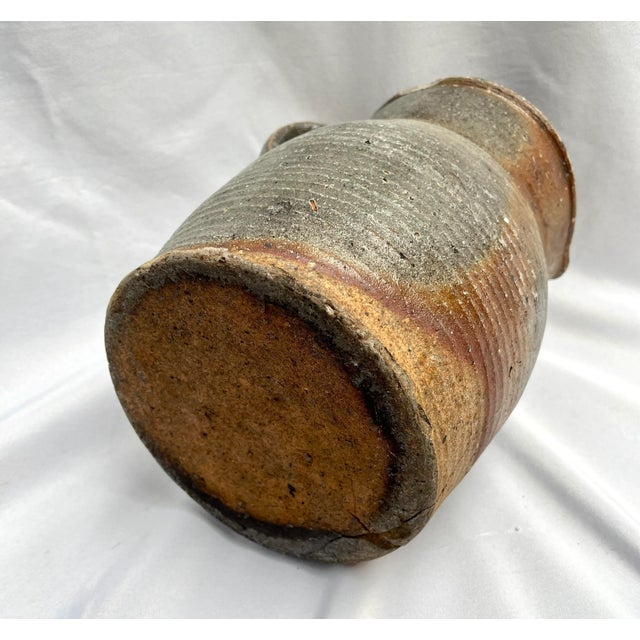 Contemporary Antique French Handcrafted Pottery Pitcher For Sale - Image 3 of 12