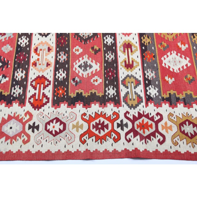 Textile Vintage Turkish Handwoven Kilim Rug -8'6'' X 6' 1'' For Sale - Image 7 of 12
