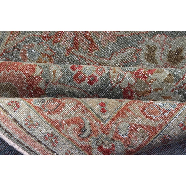 Antique Persian Mahal Gallery Rug With Soft Blue Ground and Red Allover Design 5'2 X 11'2 For Sale - Image 14 of 15