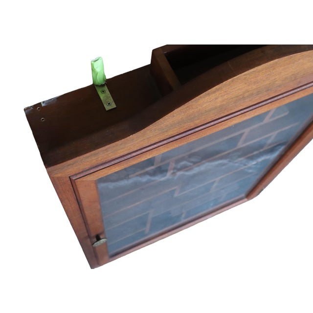 Great Pair of Large Wood Chinese Hanging Display Show Case With Glass Door For Sale - Image 9 of 10