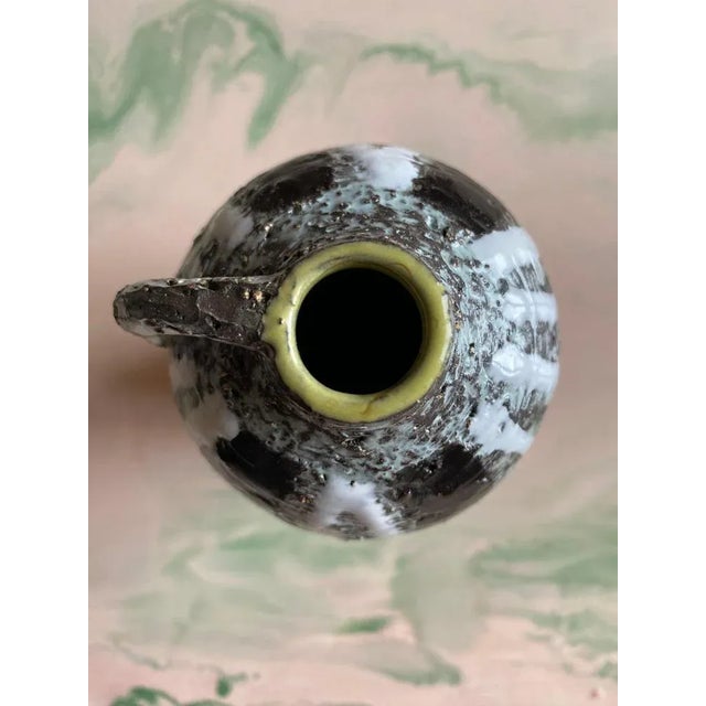 Ceramic Scandinavian Modern Back and White Ceramic Progresso Vase by Ingrid Atterberg for Upsala Ekeby, 1960s For Sale - Image 7 of 10