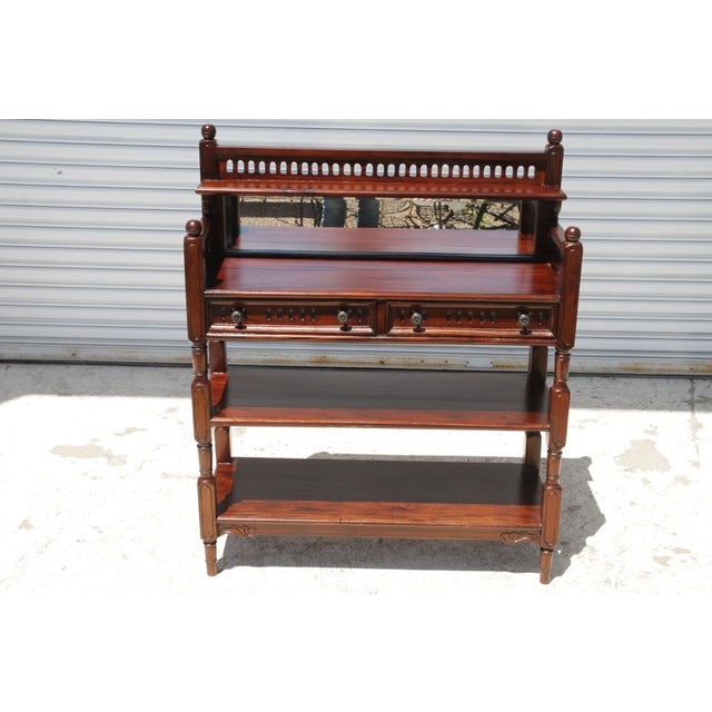 Late 20th Century Mahogany Console Table Hall Table With Mirror For Sale - Image 4 of 10