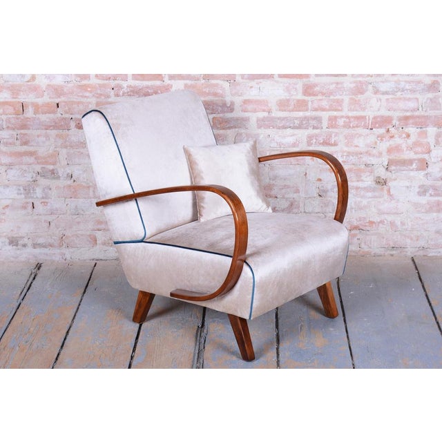 Czech Art Deco Armchairs attributed to Jindrich Halabala for Up Závody, 1940s, Set of 2 For Sale - Image 9 of 18