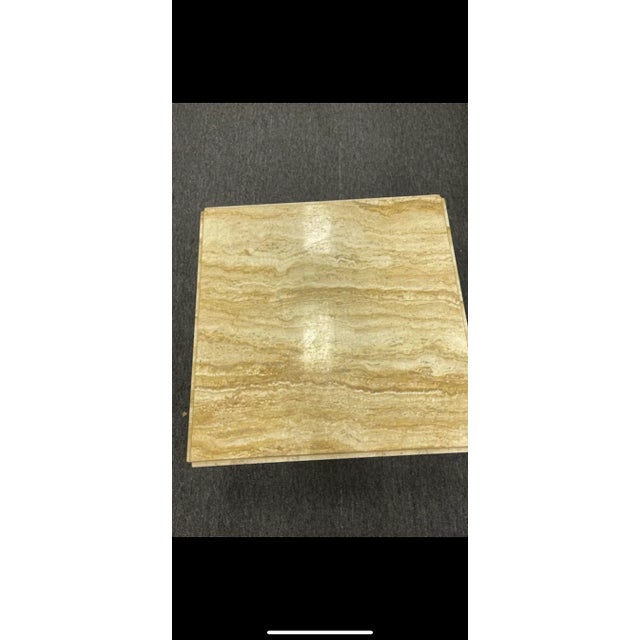 Italian End or Side Tables in Travertine - a Pair For Sale - Image 11 of 12