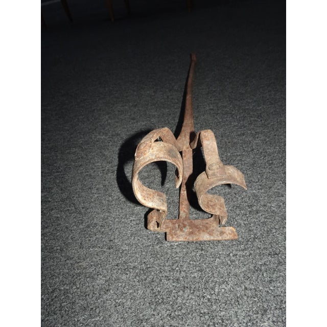 Vintage Wrought Iron Western Style Branding Iron W Stamp of 2 Question Marks ?? For Sale - Image 4 of 9