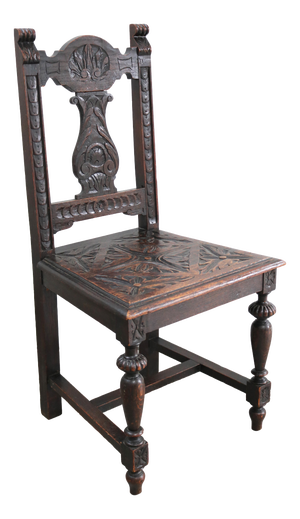 Neo-Renaissance Carved Solitary Oak Chair with Vegetal Motifs, 1900