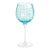 Portofino White Dot Wine Glass- Aqua Blue, Set of 4 For Sale