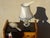 Vintage Bedside Table in Light Oak with Splayed Legs and Black Glass Top, 1960s For Sale - Image 4 of 18