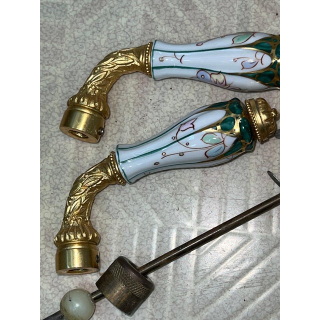 Sherle Wagner Chinoiserie Hand-Painted Pedestal Sink & Complete 24k Gold Hardware Suite For Sale - Image 17 of 18