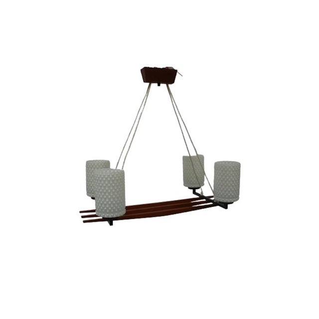 Mid-Century Modern Vintage Teak Pendant Lamp, 1950s For Sale - Image 3 of 5