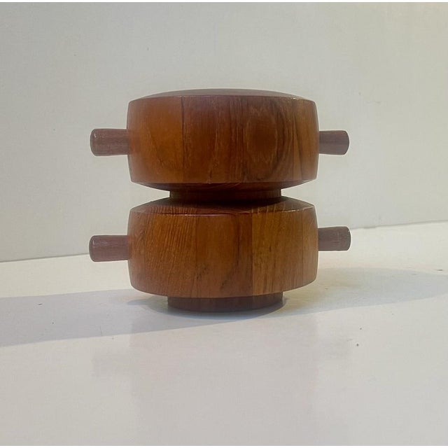 Mid-Century Modern Salt Mill and Shaker in Teak by Jens H. Quistgaard, 1960s For Sale - Image 3 of 9