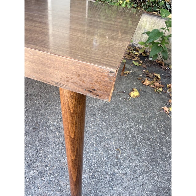 Brown Mid-Century Single Tiered Square Coffee Table For Sale - Image 8 of 12
