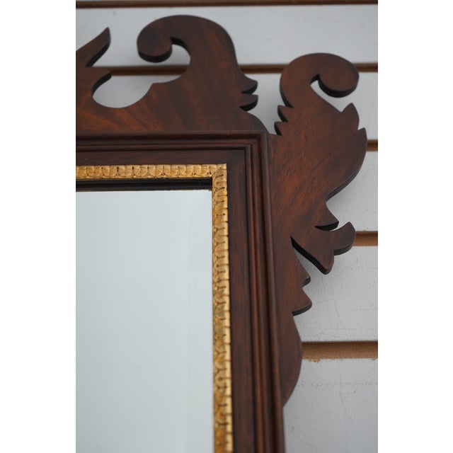 Brown Henkel Harris Mahogany H-6 Chippendale Style Mirror For Sale - Image 8 of 12