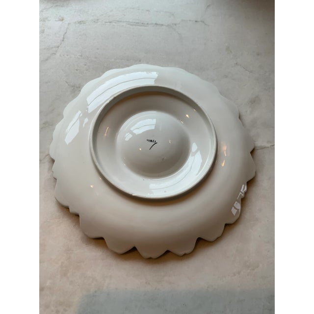 Late 20th Century Vintage Italian White Ceramic Flower-Shaped Artichoke Plate For Sale - Image 5 of 10