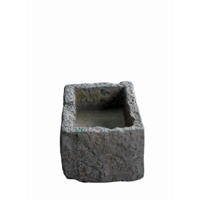 Late 19th Century 20" Inch Long Hand Chiseled Stone Trough 24-14 For Sale - Image 5 of 5