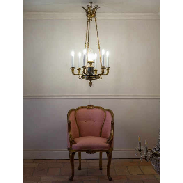 French Empire 7-Light Chandelier in Gilded Bronze, Late 19th Century For Sale - Image 15 of 17