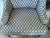 Mid 20th Century Mid Century Queen Anne Style Modified Wing Back Chair in Ikat Upholstery For Sale - Image 5 of 9