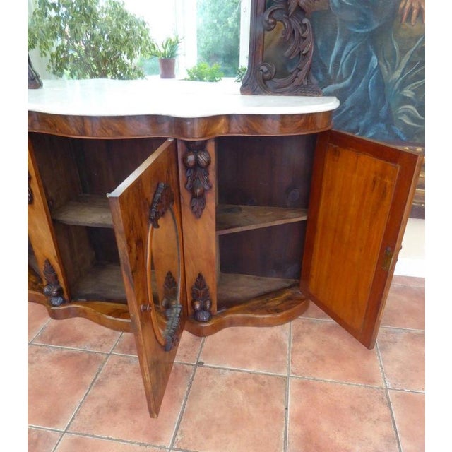 Antique Early 19th Century Carved Walnut and Marble Chiffonier, 1830 For Sale - Image 14 of 18