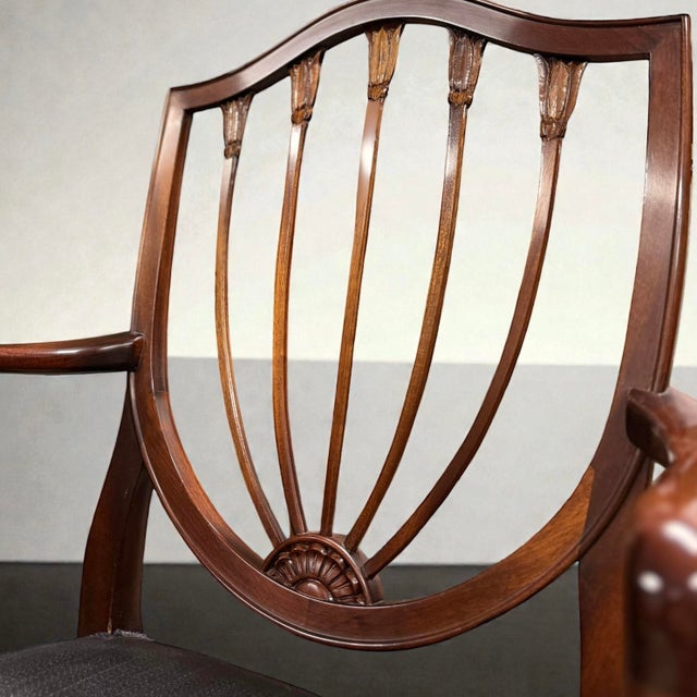 Mid-20th Century Hepplewhite Style Shield Back Armchair For Sale - Image 5 of 8