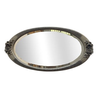 Art Deco Pewter Wall Mirror, 1920 For Sale