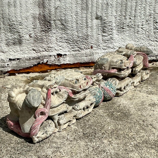 Vintage Asian Hand Carved Foo Dogs - a Pair For Sale In West Palm - Image 6 of 7