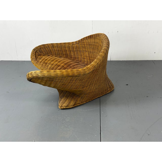 Vintage Wicker and Bamboo Meditation Lotus Chair, 1970s For Sale - Image 6 of 12