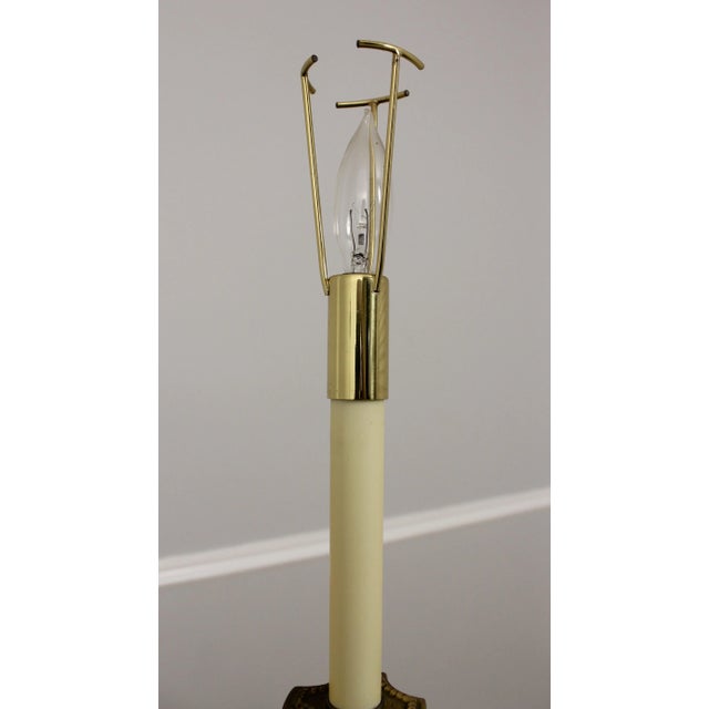 Age: Approx: 30 Years Old Details: Black Toleware Shade Faux Marble Painted Base Condition: Excellent Original Finish &...