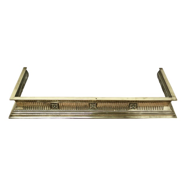 Vintage Victorian Pierced Brass Fender For Sale