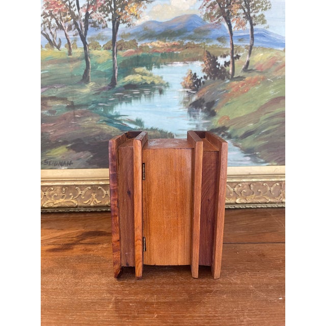 Antique Likely Burl Wood Bookend With Carved Detailing and Hidden Compartment. For Sale - Image 10 of 11