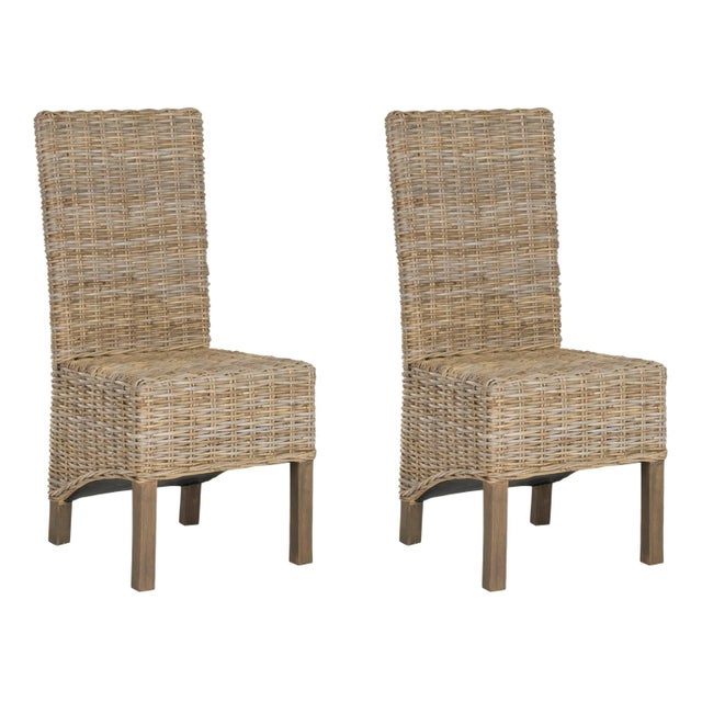 Wood Harold 19''H Rattan Side Chair in Natural Unfinished - a Pair For Sale - Image 7 of 7