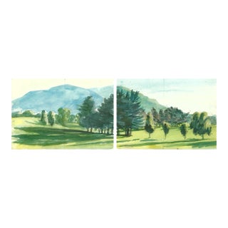 Robert Angeloch Diptych Landscape Painting - Set of Two For Sale