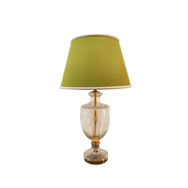 Crystal Light with Lampshade For Sale