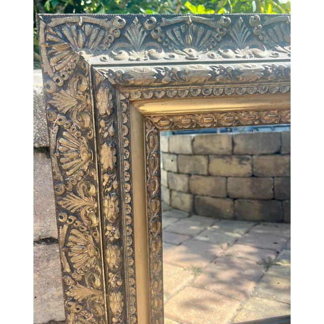 Early 20th Century Antique Gold Gilt Wood Framed Wall Mirror For Sale - Image 5 of 7