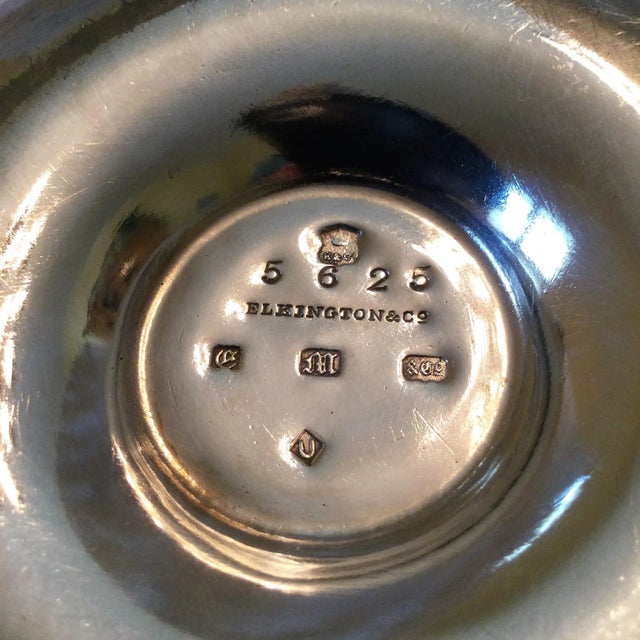 Antique Elkington Silver Plate Chamberstick / Candle Holder With Snuffer Made in England. Measures 7" X 7" X 3"