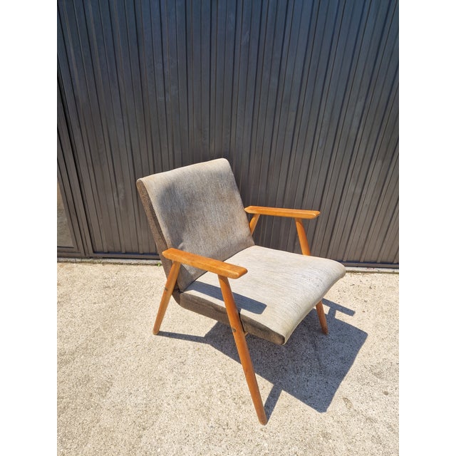 Gray Vintage Scandinavian Armchair, 1960s For Sale - Image 8 of 13