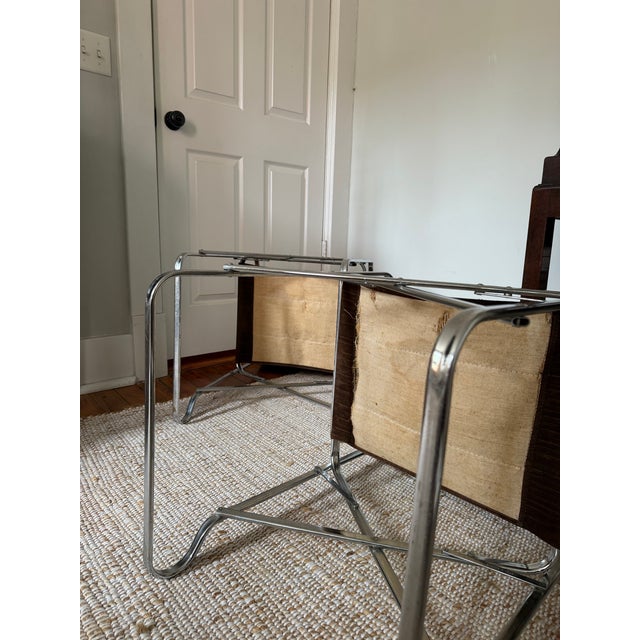 Chrome 1970s MCM Chrome & Velvet Chairs For Sale - Image 8 of 8