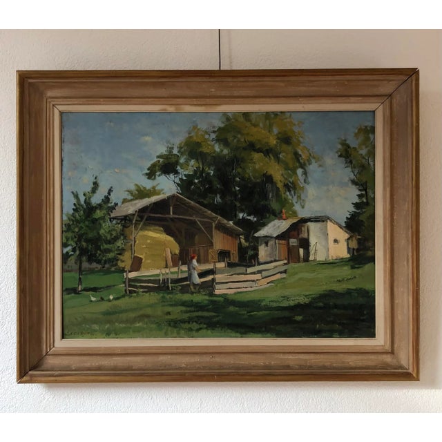 Austrian painter born in Vienna in 1914. He died in Vienna in 1980. Beige wooden frame 97 x 125 x 6 cm This piece has an...