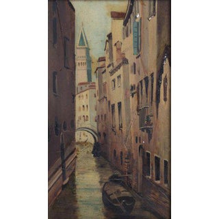 View of Venice, 20th Century, Oil on Panel For Sale