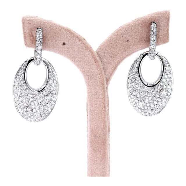 Diamond Earrings Metal Type: White Gold Total Item Weight: 15.44 Grams Dimensions: Length 41.0mm X Width 21.0mm X Height...