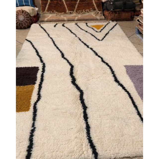 Berber Tribes of Morocco Handmade Moroccan Wool Rug, 200 × 300 Cm, Contemporary Geometric Berber Design For Sale - Image 4 of 5